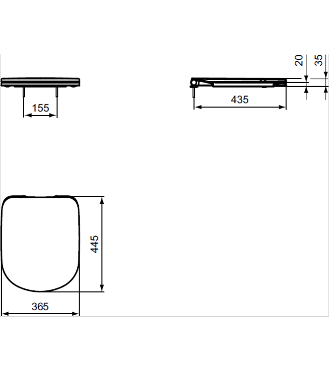 IDEAL STANDARD I.LIFE A WRAP-AROUND TOILET SEAT WITH SOFT-CLOSE - WHITE / T467901