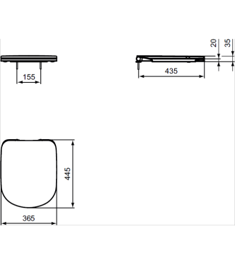 IDEAL STANDARD I.LIFE A WRAP-AROUND TOILET SEAT WITH SOFT-CLOSE - WHITE / T467901