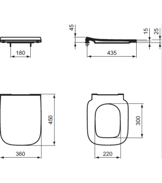 IDEAL STANDARD I.LIFE SLIM TOILET SEAT WITH NORMAL CLOSING - WHITE / T481201