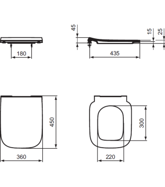 SEDILE WC SLIM IDEAL STANDARD I.LIFE A CON CHIUSURA RALLENTATA - BIANCO / T481301