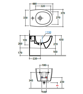 4ALL WALL-HUNG BIDET 48X37 H.27CM FELCE - MDS10FE