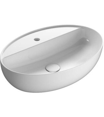 4ALL LAVABO APPOGGIO OVALE 60X42 CON FORO BIANCO LUCIDO - TFO61BI CERAMICA GLOBO