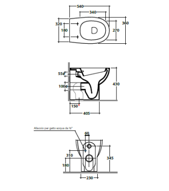 VASO 4ALL MULTI WC/BIDET 54X36 H.43CM BIANCO LUCIDO - MDB01BI CERAMICA GLOBO
