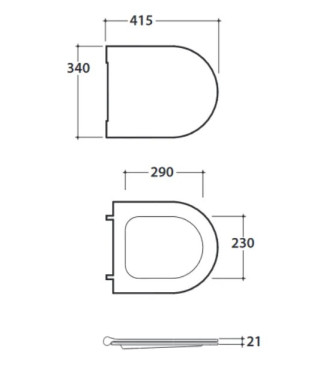 GLOBO MODE 46 GLOSSY WHITE TOILET SEAT, SLOW CLOSE - ME021BI