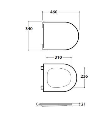 SEDILE WC GLOBO MODE 53 BIANCO LUCIDO, CHIUSURA STANDARD - ME019BI