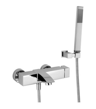PAFFONI LEVEL EXTERNAL SINGLE-LEVER BATHTUB/SHOWER MIXER WITH CHROME DUPLEX - LEA023CR