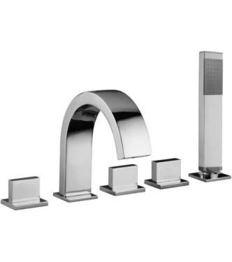 PAFFONI LEVEL 5-HOLE CHROME BATH EDGE SET - LEP044CR