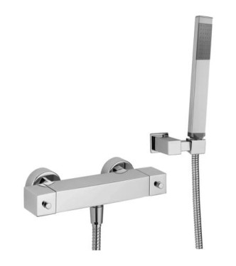 PAFFONI LEVEL EXTERNAL THERMOSTATIC MIXER FOR SHOWER WITH DUPLEX CHROME - LEQ268DCR