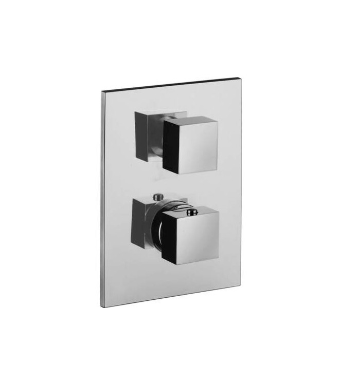 PAFFONI LEVEL TERMOSTATICO DOCCIA INCASSO CROMATO CON PIASTRA INOX - LEQ519CR/M