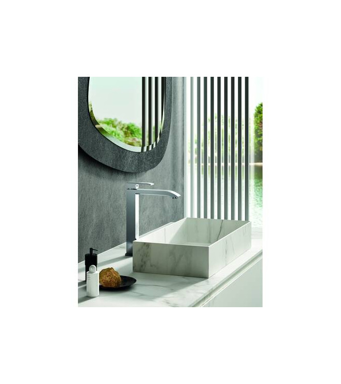 PAFFONI LEVEL EXTENDED WASHBASIN MIXER WITH DRAIN CHROME - LES081KCR