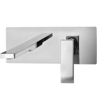 PAFFONI LEVEL CHROME-PLATED BUILT-IN WASHBASIN MIXER AND PLATE - LES106CR