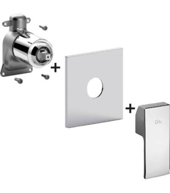 PAFFONI LEVEL EXTERNAL PART BUILT-IN CHROME SHOWER MIXER - LESBOX010CR