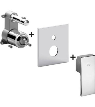 PAFFONI LEVEL EXTERNAL PART BUILT-IN SHOWER MIXER WITH CHROME DIVERTER - LESBOX015CR