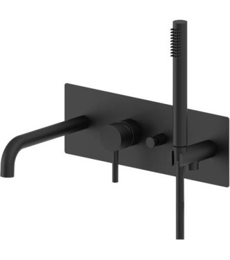 PAFFONI LIGHT MISCELATORE MONOCOMANDO INCASSO VASCA/DOCCIA NERO OPACO - LIG001NO