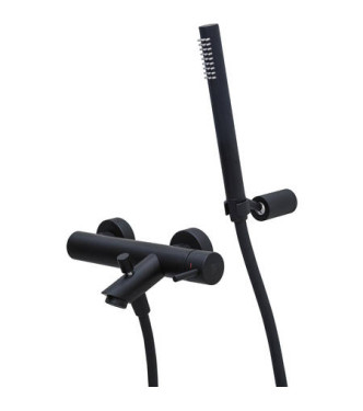 PAFFONI LIGHT MISCELATORE ESTERNO VASCA CON DUPLEX NERO OPACO - LIG023NO