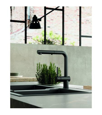 PAFFONI LIGHT MISCELATORE MONOCOMANDO LAVELLO NERO OPACO - LIG285NO- MET