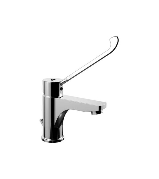 PAFFONI RED SINGLE-LEVER BASIN MIXER WITH 1.1/4" DRAIN AND CHROME CLINICAL LEVER - RED305CR
