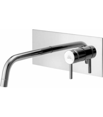PAFFONI LIGHT 2-HOLE BUILT-IN WASHBASIN MIXER WITH RECTANGULAR METAL PLATE 250X100 SPOUT L.178MM CHROME - LIG105CR