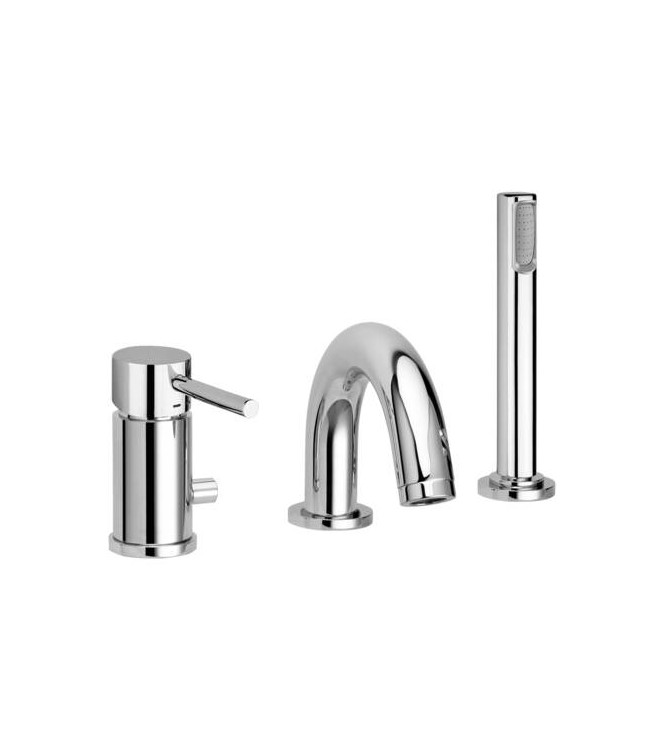 PAFFONI STICK BATHTUB RIM MIXER 3 HOLES INCREASED FLOW RATE CHROME - SK047CR