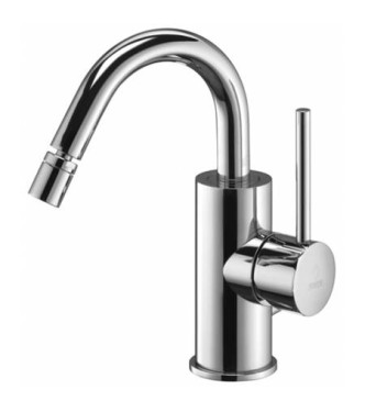 PAFFONI LIGHT SINGLE-LEVER BIDET MIXER WITH 1.1/4" DRAIN, 18 CHROME SWIVEL SPOUT - LIG137CR