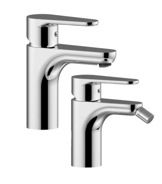 CHROME WASHBASIN AND BIDET MIXER SET WITHOUT DRAIN - GREEN BY PAFFONI - GR-71C