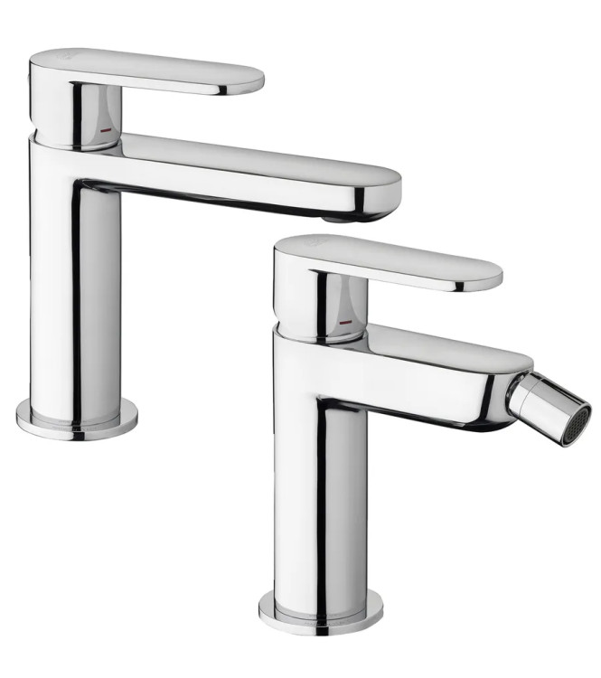 CHROME WASHBASIN AND BIDET MIXER SET WITHOUT DRAIN - CANDY BY PAFFONI - CA-71C