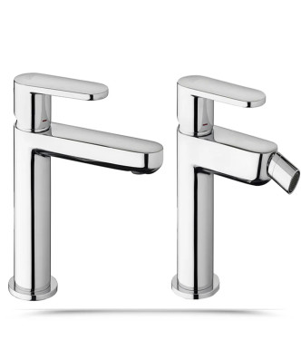 CHROME WASHBASIN AND BIDET MIXER SET WITHOUT DRAIN - CANDY BY PAFFONI - CA-71C