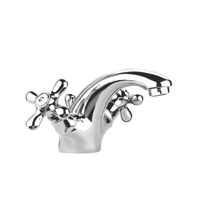 MISCELATORI RETRO' LAVABO + BIDET PAFFONI IRIS IN OTTONE CROMATO CON PILETTE - IRISLB