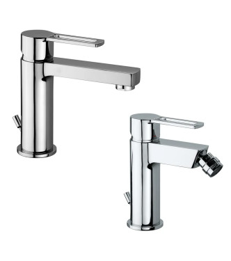 PAFFONI RINGO DESIGN WASHBASIN AND BIDET MIXERS WITH DRAIN - RINLB