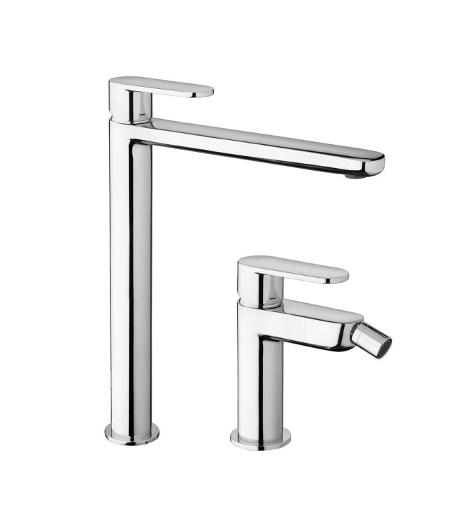 SET MISCELATORE LAVABO PROLUNGATO E BIDET SENZA SCARICO CROMATO -  CANDY DI PAFFONI - CA-81C