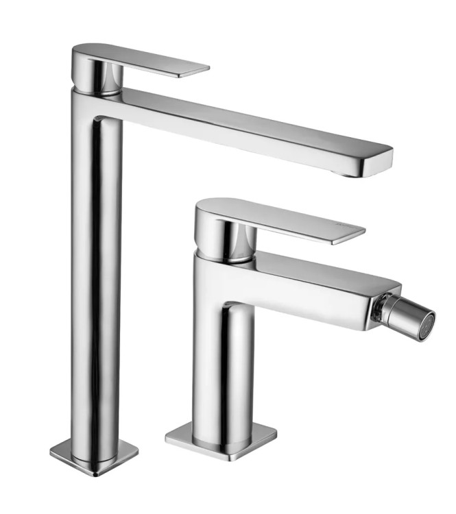SET MISCELATORE LAVABO PROLUNGATO E BIDET SENZA SCARICO CROMATO -  TANGO DI PAFFONI - TA-81C