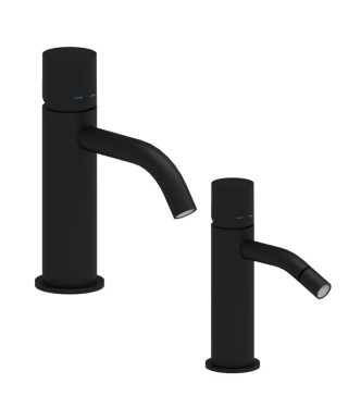 SET MISCELATORE LAVABO E BIDET SENZA LEVA NERO OPACO -  LIGHT DI PAFFONI - LG-X71N