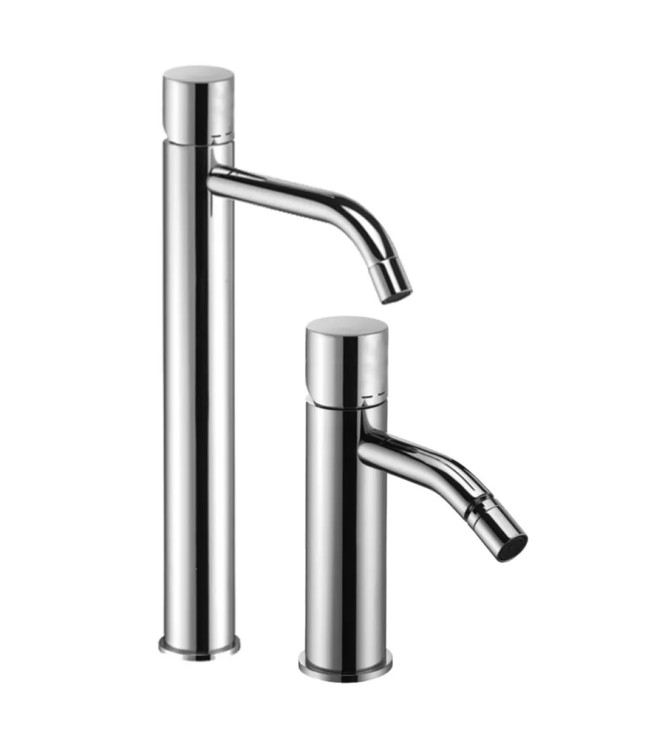 SET MISCELATORE LAVABO PROLUNGATO E BIDET SENZA LEVA CROMATO -  LIGHT DI PAFFONI - LG-X81C