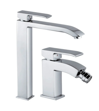 SET MISCELATORE LAVABO PROLUNGATO E BIDET SENZA SCARICO CROMATO -  LEVEL DI PAFFONI - LS-81C