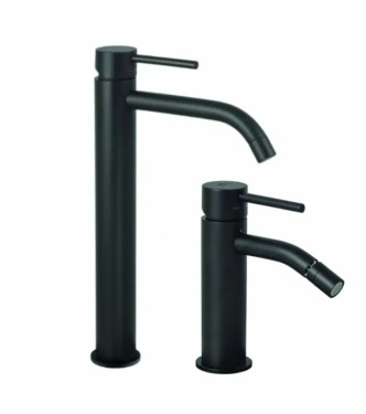 SET MISCELATORE LAVABO PROLUNGATO E BIDET NERO OPACO -  LIGHT DI PAFFONI - LG-L81N