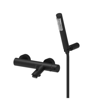 SET MISCELATORE LAVABO E BIDET + ESTERNO DOCCIA + SUPPORTO NERO OPACO - LIGHT DI PAFFONI - LG-23N