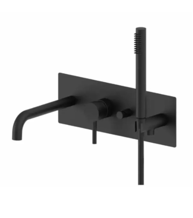 SET MISCELATORE LAVABO PROLUNGATO + BIDET SENZA LEVA + INCASSO VASCA NERO OPACO - LIGHT DI PAFFONI - LG-PX2N