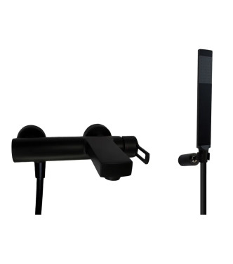 WASHBASIN AND BIDET MIXER SET WITH EXTERNAL MATT BLACK BATHTUB -  RINGO DI PAFFONI - RI-73N