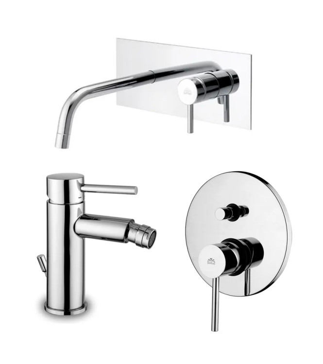 PAFFONI STICK MISCELATORE INCASSO LAVABO + MISCELATORE BIDET + MISCELATORE INCASSO DOCCIA CON DEVIATORE - SLMBDMD