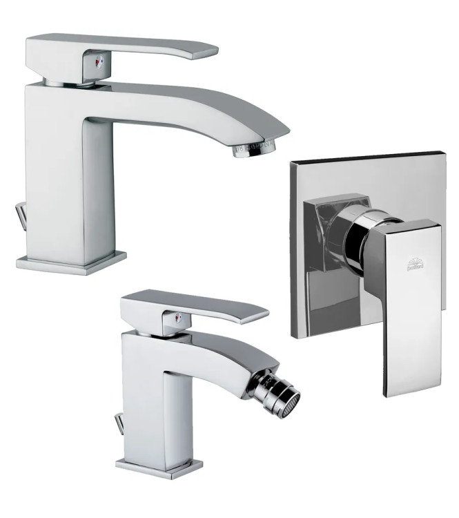 PAFFONI LEVEL MISCELATORE LAVABO + BIDET + INCASSO DOCCIA A MURO - LEVELLBD