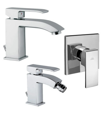 PAFFONI LEVEL MISCELATORE LAVABO + BIDET + INCASSO DOCCIA A MURO - LEVELLBD