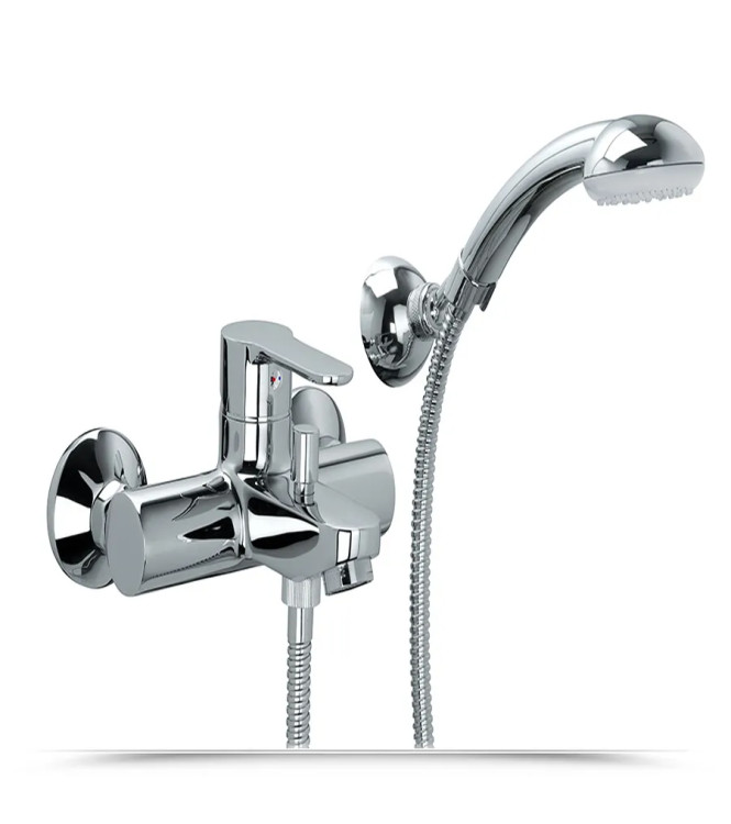 PAFFONI "BLU" WASHBASIN, BIDET AND DUPLEX BATHTUB MIXERS WITH HAND SHOWER - BLULBV