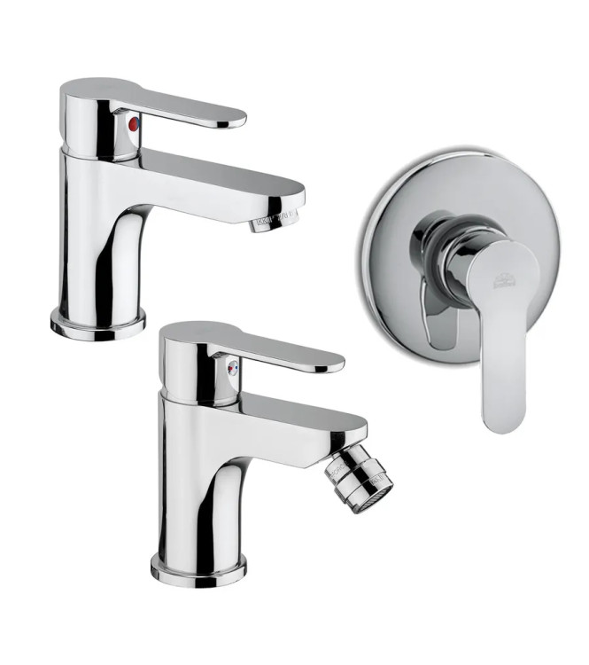 PAFFONI BLU MISCELATORI LAVABO BIDET E INCASSO DOCCIA A MURO IN OTTONE CROMATO - BLULBD