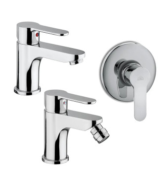 PAFFONI BLU MISCELATORI LAVABO BIDET E INCASSO DOCCIA A MURO IN OTTONE CROMATO - BLULBD