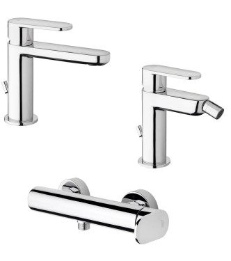 MISCELATORI PAFFONI CANDY LAVABO BIDET E DOCCIA ESTERNO IN FINITURA CROMATA - CANDLBDE