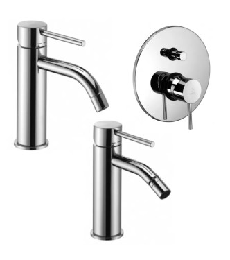 SET MISCELATORE LAVABO E BIDET + INCASSO DOCCIA CON DEVIATORE CROMATO - LIGHT DI PAFFONI - LG-B2C