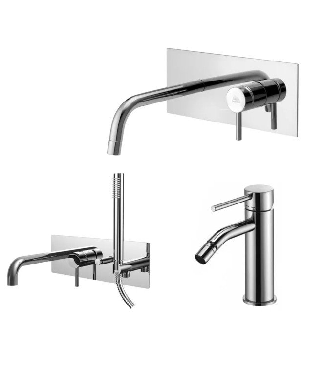 SET MISCELATORE INCASSO LAVABO + BIDET ED INCASSO DOCCIA CROMATO - LIGHT DI PAFFONI - LG-A21C