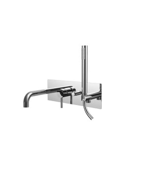 SET OF BUILT-IN STAINLESS STEEL WASHBASIN MIXER 17.8 CM WITH BIDET AND BUILT-IN CHROME SHOWER - LIGHT BY PAFFONI - LG-A21C