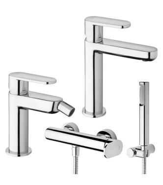 SET MISCELATORE LAVABO E BIDET + ESTERNO DOCCIA CROMATO - CANDY DI PAFFONI - CA-76C
