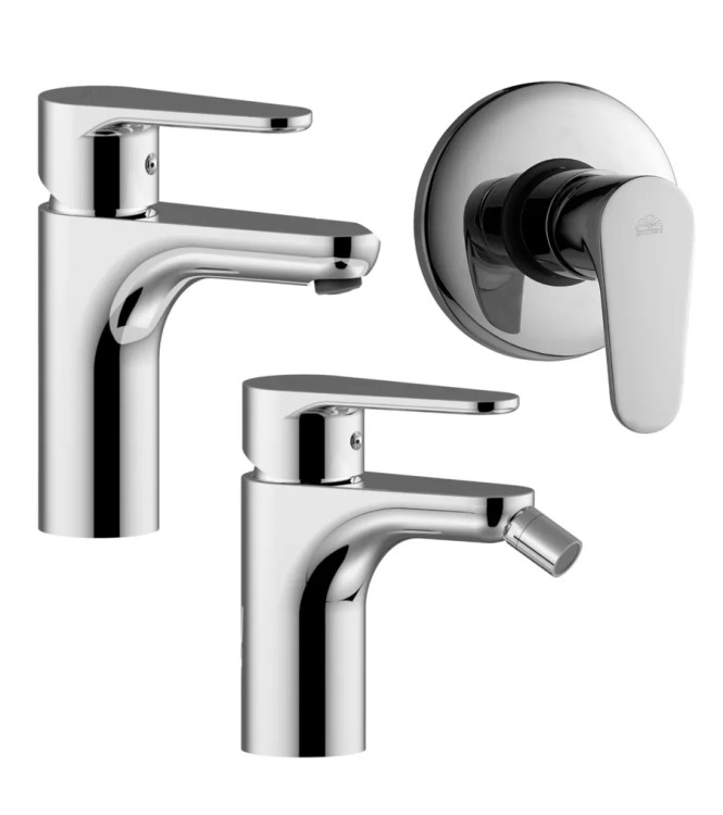 SET MISCELATORE LAVABO E BIDET + INCASSO DOCCIA CROMATO - GREEN DI PAFFONI - GR-17C